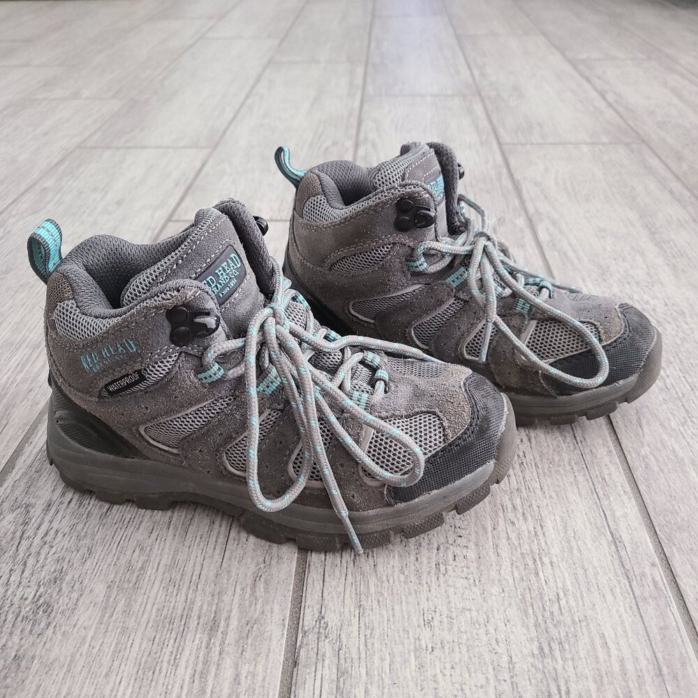 RedHead Waterproof Hiking Boots Gray Teal Boys Size 1